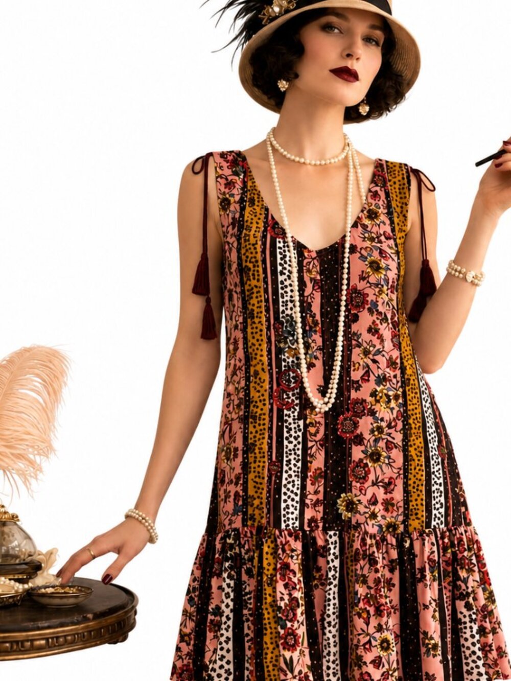 NWT - Medium sleeveless summer dress. MADISON & HUDSON flowy floral dress 1920s
